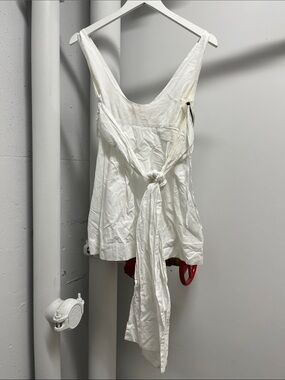 Marni White Sleeveless Tie-Front Cotton Top